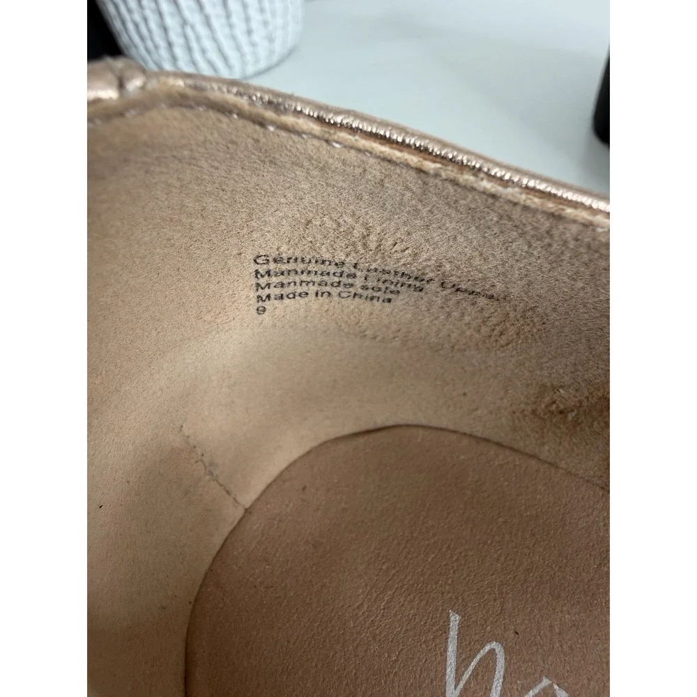 NEW WYDR Studios T-Strap Lug Mary Jane Metallic Rose Leather Shoes Size 9 - Picture 9 of 13